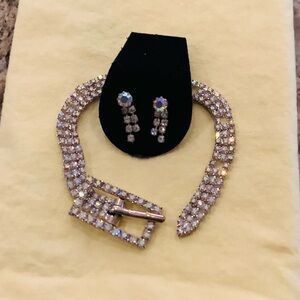 Joan Rivers Silver Rhinestone Bracelet and Earring Set